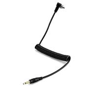 QWORK® Cavo Sincro Flash da PC Maschio a 3,5 mm Maschio, Spina PC ad Angolo Retto a Jack 3,5 mm Dritto, Cavo a Spirale 30-105 cm / 1 m per Presa PC Fotocamera e Flash da Studio, Non AUX