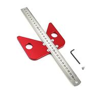 QWORK Centro Scribe Gauge, Alluminio Centrale Finder Righello, 45/90 ° Liner & Circle Center Scribe Marker Strumento di misura con righello staccabile