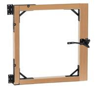 QWORK® Cerniera per cancelli da giardino con supporto per puntone angolare e morsetto, acciaio ad alte prestazioni verniciato a polvere, per cancelli da giardino e porte d'ingresso