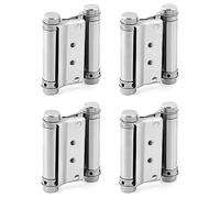 QWORK Cerniere a battente resistenti per bar e salone, confezione da 4 cerniere a chiusura automatica in acciaio inox da 7,6 cm, cerniere a molla a doppia azione
