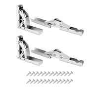 QWORK® Cerniere per mensole da 4 pezzi, cerniera pieghevole 90/180 gradi, cerniera per staffa da scrivania nascosta, con vite, per ante dell'armadio