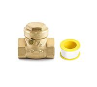 QWORK® Check Valve, DN15 1/2" Female Thread Brass No-Return Swing Check Valve, 232 Psi One-Way Check Valve Prevent Water Backflow