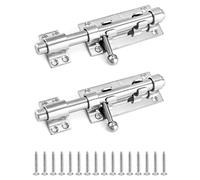 QWORK Chiavistello scorrevole per cancello, in acciaio inox 304, resistente, spessore 16 cm, con foro per lucchetto, chiusura interna e finitura spazzolata