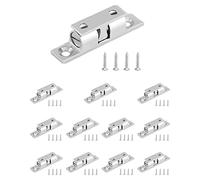 QWORK Chiusura a rullo a doppia sfera, confezione da 12 pezzi in ottone massiccio con viti regolabili a doppia tensione a sfera, montaggio per armadietti, mobili e porte