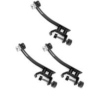 QWORK Clip antiurto per microfono per batteria, struttura in metallo, morsetto a C regolabile per batteria da 6 a 18", 3 pezzi