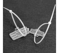 QWORK® Confezione da 100 etichette per cavi impermeabili con fascette in nylon - segnacavi a scatto in 2 dimensioni (30x10mm, 40x20mm)