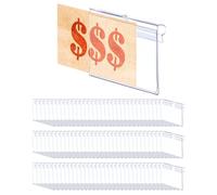 QWORK® Confezione da 100 porta etichette in plastica trasparente - 6 x 4,2 cm - per mensole in metallo e prezzi al dettaglio