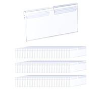 QWORK® Confezione da 100 porta etichette in plastica trasparente - 8 x 4,2 cm - per mensole in metallo e prezzi al dettaglio