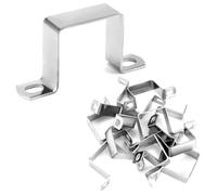 QWORK® Confezione da 12 staffe di collegamento a forma di U 43x46 mm - fascetta per tubi quadrati in acciaio inossidabile 304 per canale montante, profilo a U, tubi quadrati