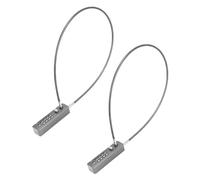 QWORK Confezione da 2 lucchetti ad alta sicurezza con 4 combinazioni digitali ripristinabili, cavo in acciaio da 59,9 cm, colore grigio, ideale per biciclette, armadietti, bagagli da viaggio e altro