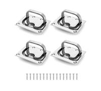 QWORK Confezione da 4 anelli in acciaio inossidabile 316 di grado marino per barca, con viti di montaggio incluse