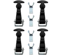 QWORK Confezione da 4 chiusure con impugnatura a T da 11,9 cm con staffe, cappuccio flessibile in gomma con impugnatura a T, per cassetta degli attrezzi, cappa, motore del veicolo