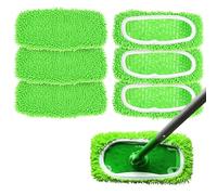 QWORK® Confezione da 6 Panni Riutilizzabili in Microfibra e Ciniglia compatibile con Swiffer Lavapavimenti - per la Pulizia a Secco e a Umido