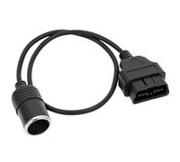QWORK® Connettore Adattatore da OBD2 a accendisigari 16 Pin - Cavo di prolunga 18 AWG 60 cm - per Alimentatore per Auto