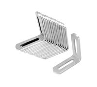 QWORK® Connettore angolare 16 pezzi, 50 x 50 mm, acciaio inossidabile 201, angolo a L, spessore 3 mm