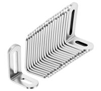 QWORK® Connettore angolare 20 pezzi, 30 x 48 mm, acciaio inossidabile 201, angolo a L, spessore 2.8 mm