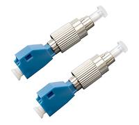 QWORK Connettore fibra ottica, Adattatore per fibra ottica, 2.5 mm a 1.25 mm da FC maschio a LC femmina, adattatore per cavi in fibra ottica, 2 pezzi