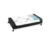 QWORK® Contenitore Sottoletto su Ruote, con Coperchio Trasparente e Struttura in Metallo (80x40x18 cm)