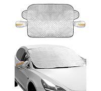 QWORK® Copri Parabrezza per Auto, Copertura per Parabrezza Magnete, Copertura Magnetica, Anti UV, Antipolvere e Impermeabile, 145 x 113 cm