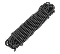 QWORK® Corda Elastica 6mm x 10m Nero - Resistente ai Raggi UV, Multiuso per Teloni e Attività Outdoor