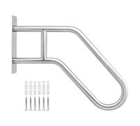 QWORK® Corrimano a U in 304 acciaio inox da 60 cm, ringhiera per scale esterne, per 1-3 gradini, per giardini, hotel, scuole, case di cura