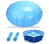 QWORK® Cuscino per Piscina Invernale 120 cm con 2 Corde di Fissaggio - Cuscino d'Aria per Copertura Piscina - PVC Resistente al Freddo - 4 Occhielli rinforzati - Gonfiabile e Pieghevole