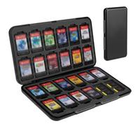 QWORK® Custodia Porta Giochi Compatibile con Switch OLED/Switch/Lite - per 24 Schede di Gioco e 48 Micro SD, Chiusura Magnetica, Sottile e Antiurto