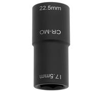 QWORK® Dadi per Ruota a Doppia Testa 17,5 mm x 22,5 mm, 1/2", CR-MO - Chiusura Esagonale per Avvitatore a Percussione, compatibile con Ford, Range Rover, Jeep