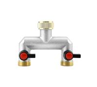 QWORK® Distributore a 2 Vie per Tubi in Ottone, Distributore per Rubinetto da 3/4 di Pollice, Distributore per Rubinetto da Giardino, Adattatore per Rubinetto per Casa, Giardino e Cucina