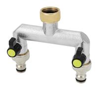QWORK® Distributore acqua di rubinetto a 2 vie, distributore acqua attacco 3/4 pollici, con adattatore e valvola a sfera