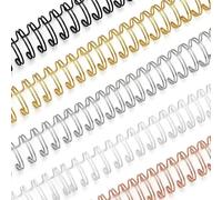 QWORK Dorsi per rilegatura a doppio anello, 50 pezzi, passo 2:1 da 5/8 pollici, per lettere con capacità di 140 fogli, spine per raccoglitori in filo metallico per presentazioni, rapporti, quaderni