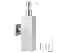 QWORK® Dosatore Sapone Bagno, Dispenser Sapone Muro, Accessori Bagno, Distributore di Sapone per Doccia, Acciaio Inossidabile 304, Adatto per Gel Doccia, Sapone per le Mani, Finitura Cromata