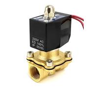 QWORK® Elettrovalvola 220V, 1/2''G, ottone, per acqua, aria, gasolio, DN15