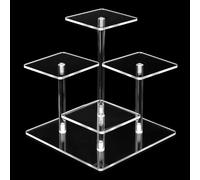 QWORK® Espositore espositivo in acrilico, espositore per profumi a più livelli in acrilico trasparente, ideale per cosmetici e oggetti da collezione