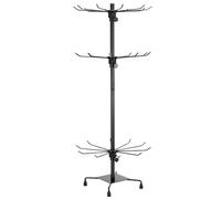 QWORK® Espositore Girevole per Gioielli a 3 Livelli in Metallo, Nero, Ideale per esporre Gioielli e Accessori