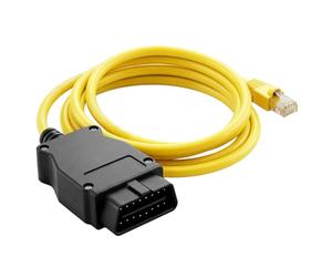 QWORK® Ethernet OBD2 RJ45 Cavo, Adattatore Cavo OBDII ENET, Compatibile con BMW ESYS, Bootmod3, F-Serie, ISTA