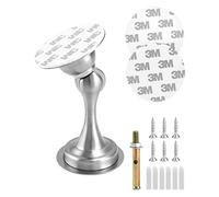 QWORK® Fermaporta magnetico in acciaio inossidabile, con nastro biadesivo 3M e montaggio a vite nascosto, montaggio a pavimento o a parete