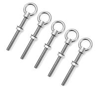 QWORK® Golfari filettati Bullone a occhiello in acciaio inossidabile con dado, M10*100mm, 5 Pz
