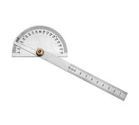 QWORK® Goniometro in Acciaio Inox, Goniometro Rotante, cercatore angolare a testa tonda 0-180 °, righello per la lavorazione del legno, per Misurare le Dimensioni Angolari Diametro 100mm