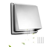 QWORK® Griglia di ventilazione 125 mm in acciaio inossidabile 304 - griglia di protezione dalle intemperie con valvola antiriflusso - installazione a parete e soffitto