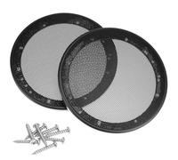 QWORK Griglia per altoparlanti da 16,5 cm, confezione da 2 pezzi, protezione per subwoofer per altoparlanti auto, con vite, colore nero
