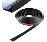 QWORK® Guarnizione doccia sottoporta, 200 cm guarnizione porta doccia, barriera doccia ferma acqua silicone nero, per bagni, cucine