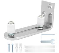 QWORK® Guida a pavimento per porte scorrevoli fino a 68 mm di spessore, guida per porte a pavimento regolabile, robusta struttura in acciaio