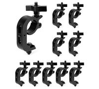 QWORK Heavy Duty Truss Clamp Stage Light Trigger Morsetto, 10 pezzi 150 kg Apparecchio in alluminio, DJ Light Clips Adatto 4,8-5,1 cm. Tralicci, per luce par luce mobile, nero