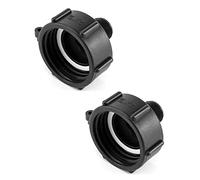 QWORK IBC Tote - Adattatore per scarico serbatoio, filettatura grossa da 5,1 cm x tubo da giardino maschio da 3/4", contrafforte da 60 mm, 2 pezzi
