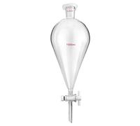 QWORK® Imbuto Separatore Conico in Vetro Borosilicato con giunti 24/29 e Rubinetto di Chiusura in in PTFE, Separatory Funnel Imbuto da Laboratorio - 1000ml