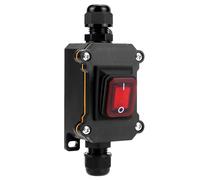QWORK® Interruttore con cavo in linea impermeabile IP65 con indicatore luminoso rosso, 12-24 V 30 A, DPST 4Pin, controllo ON/OFF a doppia posizione