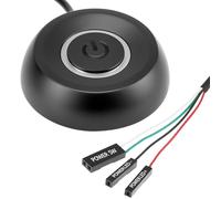 QWORK® Interruttore di Alimentazione PC Esterno con Display LED, Interruttore di Alimentazione Esterno con Avvio remoto per Computer Desktop, con Cavo da 1.8 m, Nero
