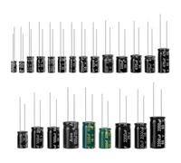QWORK® Kit Assortimento di Condensatori Elettrolitici 23 Valori 300pz - da 10uF a 2200uF, Tensioni 10V a 50V - Alta Precisione e Stabilità