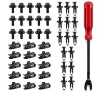 QWORK Kit di 46 bulloni per protezione antispruzzo motore sotto copertura, kit di clip per parafango, bulloni M6, dadi a U e rivetti a spinta da 8 mm con strumento di rimozione per Nissan, Infiniti